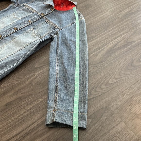 CHICO'S Design Womens Size 2 Embellished Geisha Beaded Embroidered Denim Jacket - Picture 8 of 14